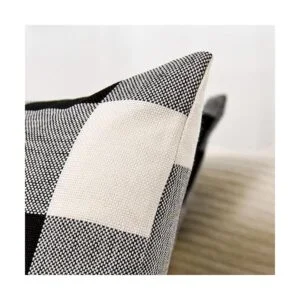 Tosewever Juego de 2 fundas de almohada a cuadros de_6