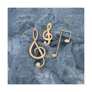AUEAR Paquete de 60 notas musicales de madera mini notas_5