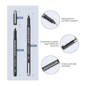 Mogyann Bolígrafos de dibujo de color negro para dibujar_4