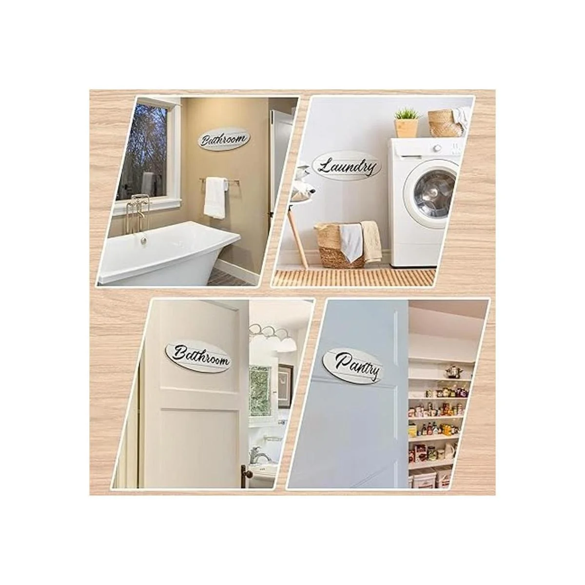 3 letreros de baño de casa de campo decoración de pared_2