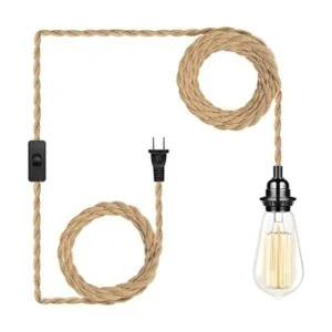 Lámpara colgante enchufable cable de luces colgantes de_1