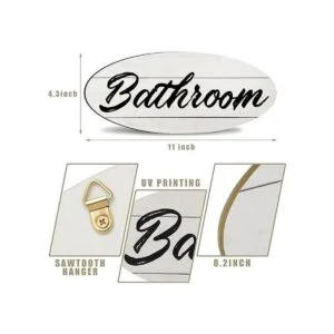 3 letreros de baño de casa de campo decoración de pared_3