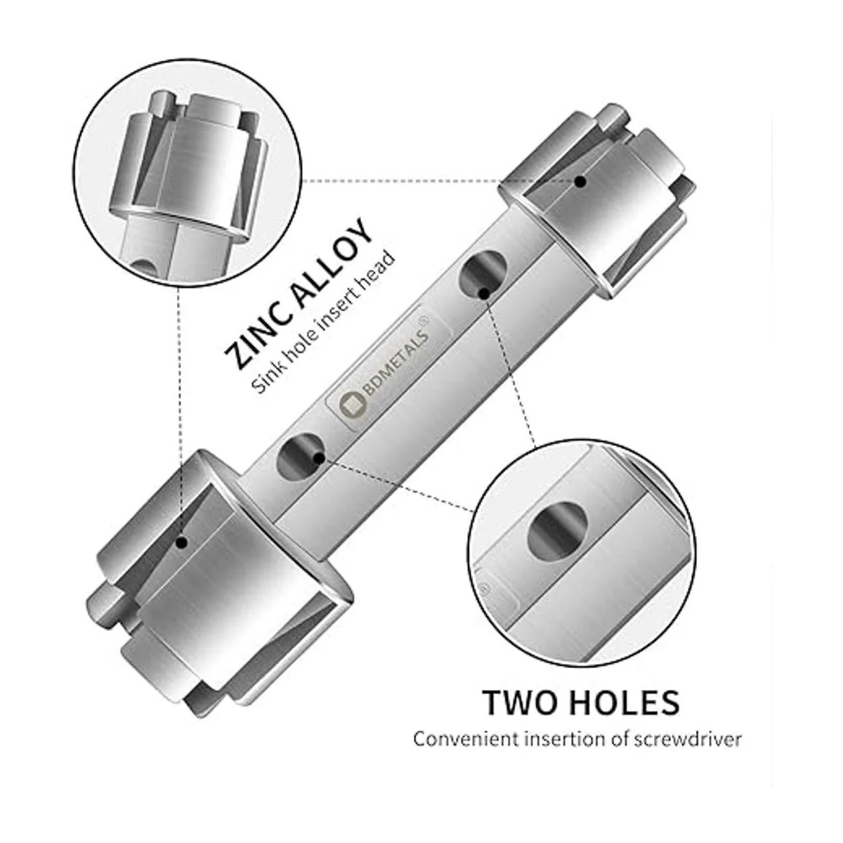 Bdmetals Llave removedor de drenaje de tina llave de_3