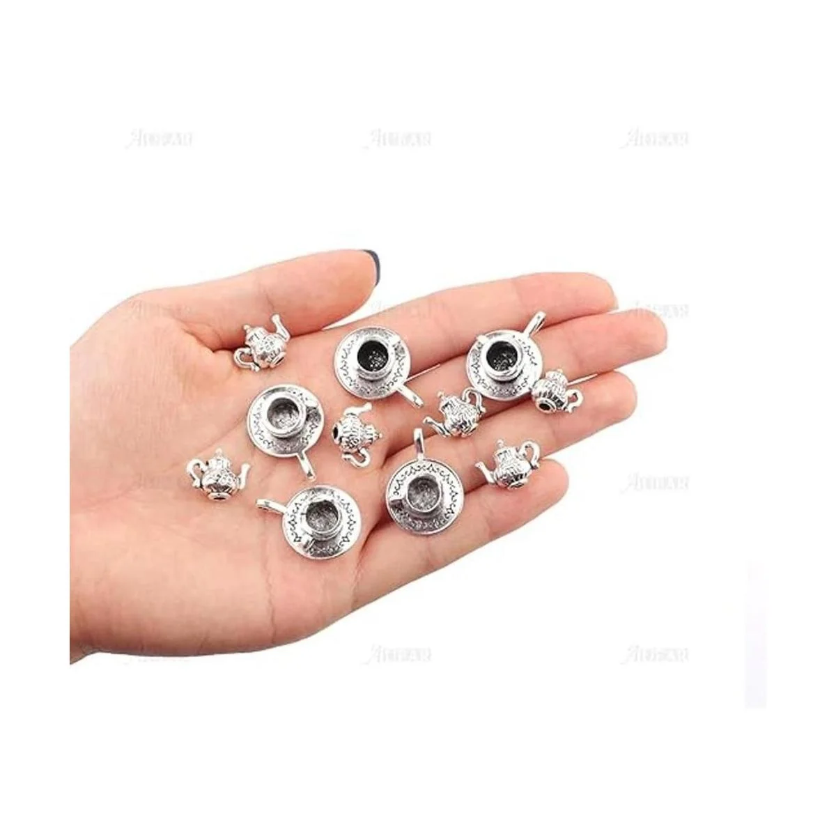 AUEAR Paquete de 40 colgantes de taza de té para hacer_3