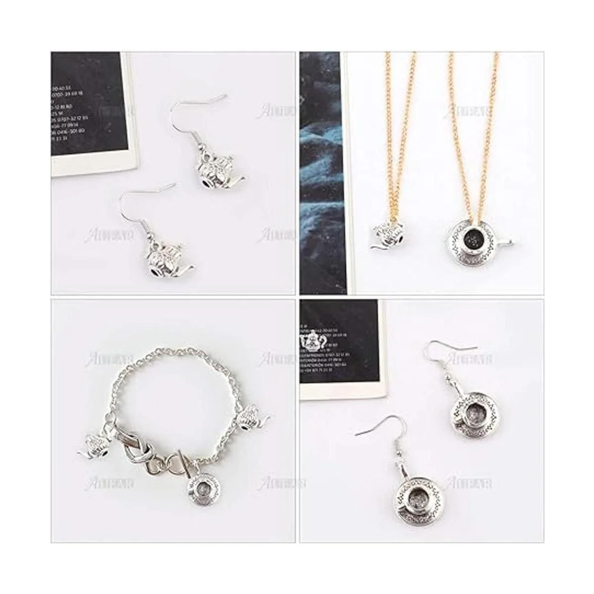 AUEAR Paquete de 40 colgantes de taza de té para hacer_7