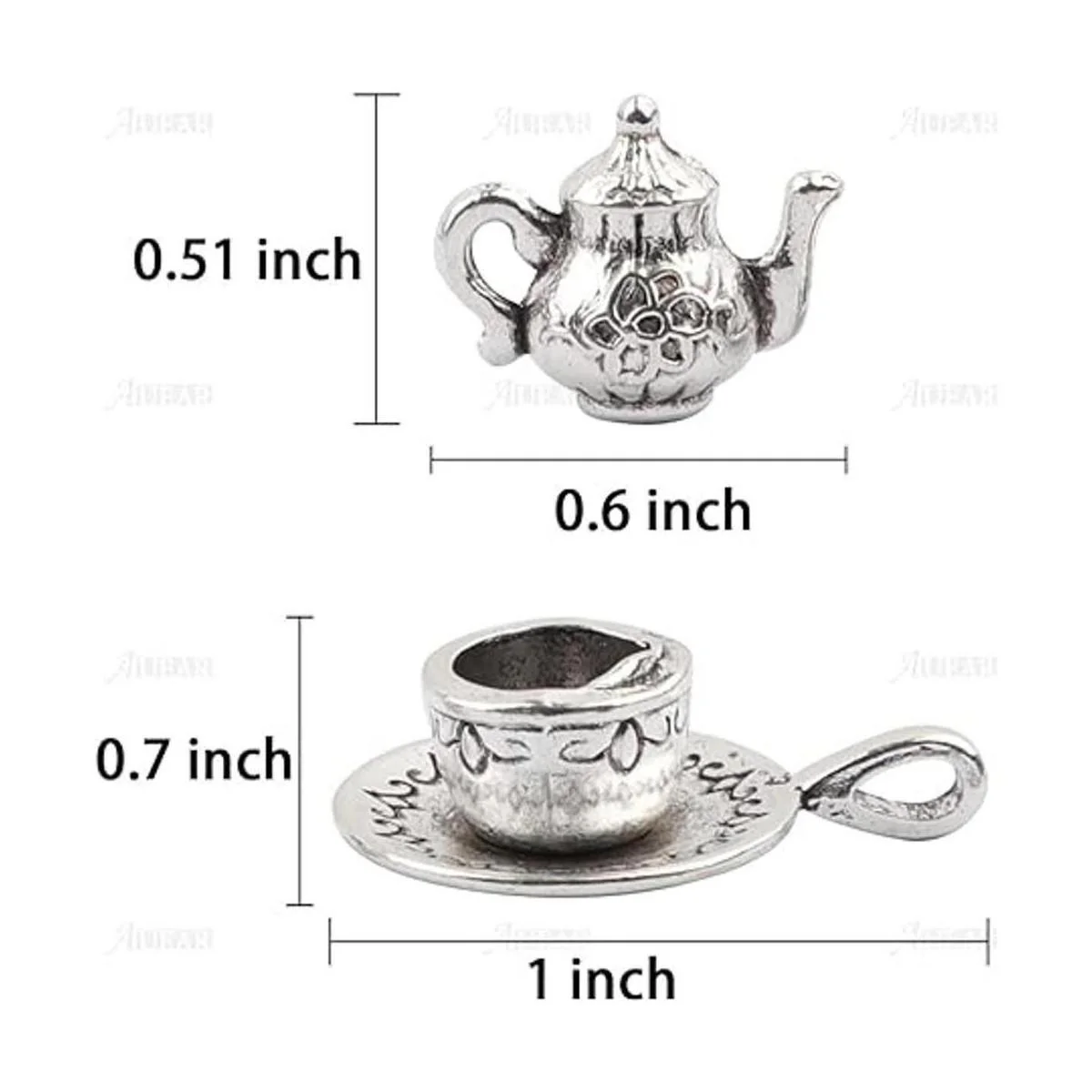 AUEAR Paquete de 40 colgantes de taza de té para hacer_2