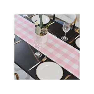 NATUS WEAVER Camino de mesa de estilo rústico de 2 lados_3