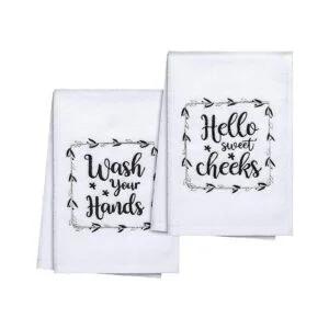 2 toallas de mano divertidas con refranes Hello Sweet_1