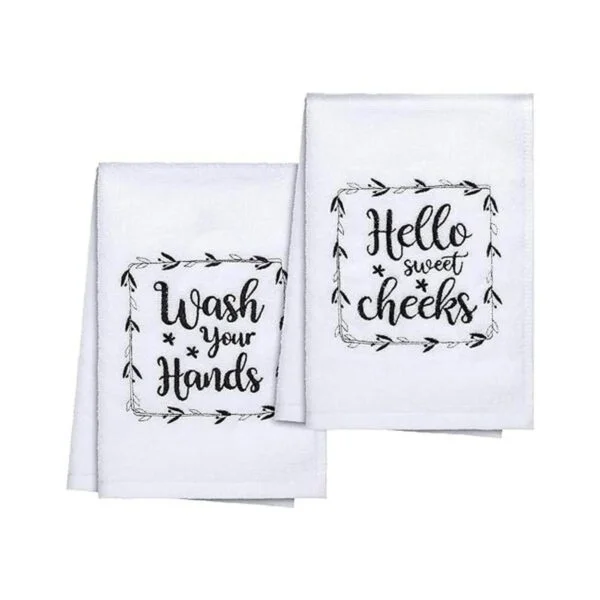 2 toallas de mano divertidas con refranes Hello Sweet_1