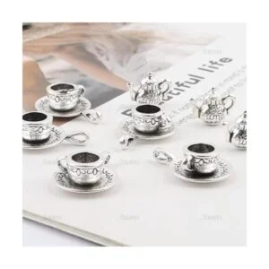 AUEAR Paquete de 40 colgantes de taza de té para hacer_6