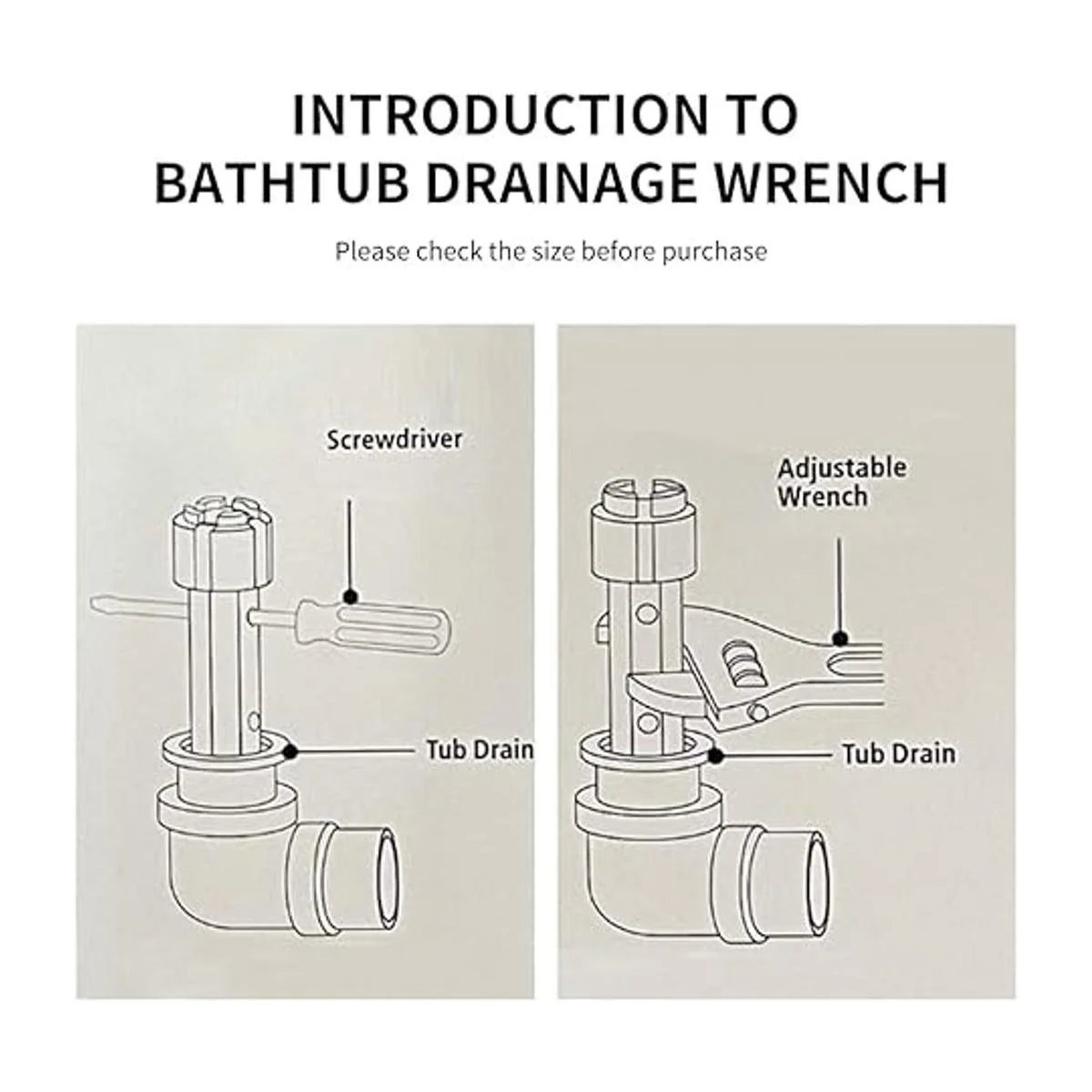 Bdmetals Llave removedor de drenaje de tina llave de_6