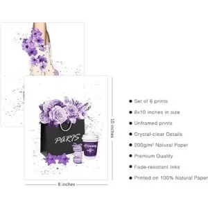 HoozGee Pósteres de maquillaje morados impresiones_2