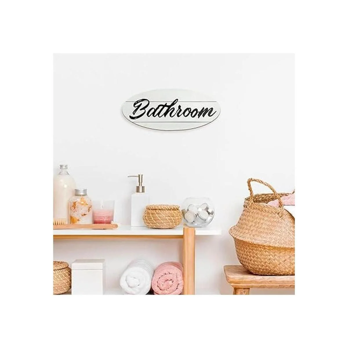 3 letreros de baño de casa de campo decoración de pared_4