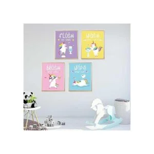 Divertida decoración de baño de unicornio cepillo de_4