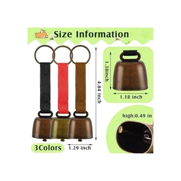 3 campanas para perro con correa de nailon 3 unidades_2