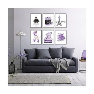 HoozGee Pósteres de maquillaje morados impresiones_5