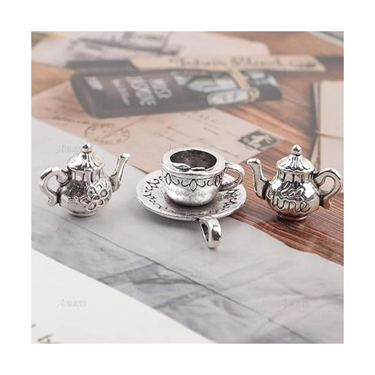 AUEAR Paquete de 40 colgantes de taza de té para hacer_5