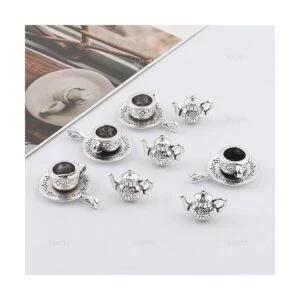 AUEAR Paquete de 40 colgantes de taza de té para hacer_4