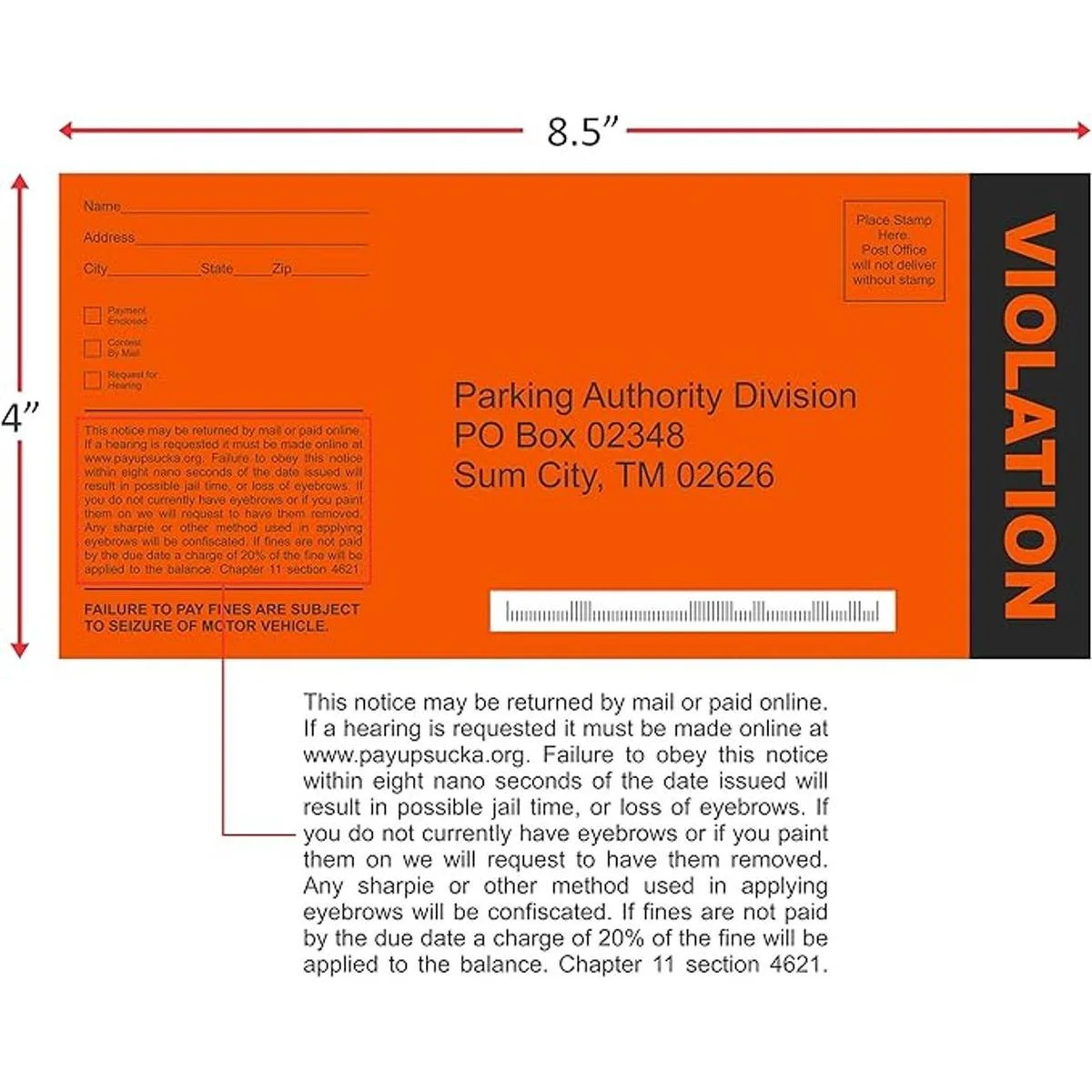 Broma de boletos de estacionamiento falsos cantidad 25_4