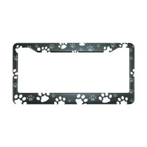 HOSNYE Marco de placa de matrícula con estampado de pata_1