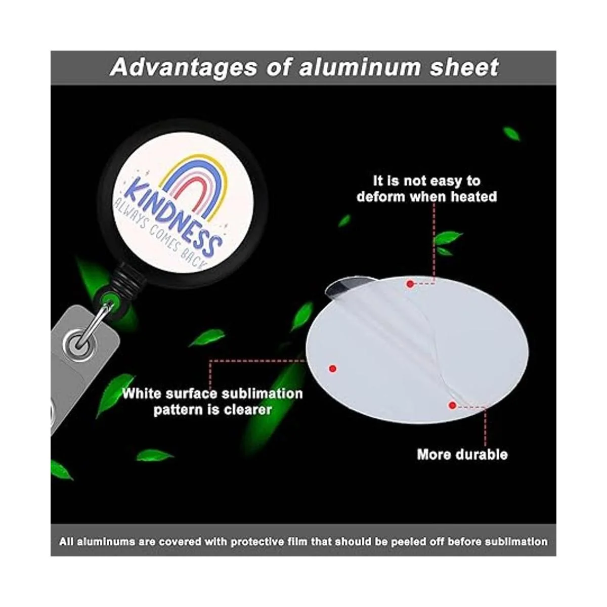 Hotop Calcomanías de aluminio en blanco de sublimación de_2