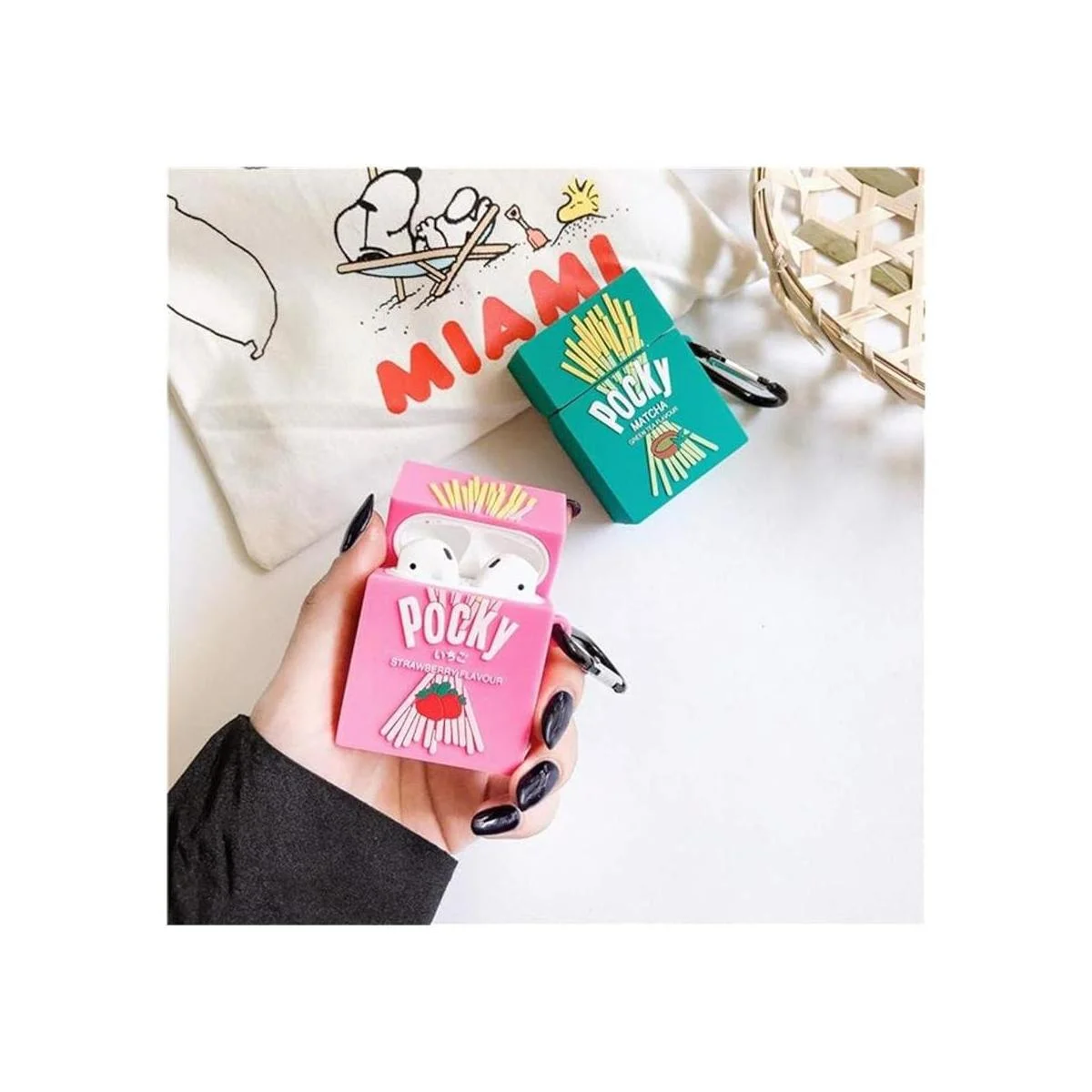 Joyleop Funda de galletas rosa para Airpods 12 diseño de_6