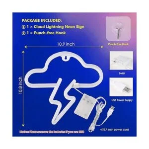 Letrero de neón LED de nube para decoración de pared_2