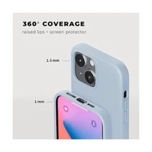 AloCase Funda compatible con iPhone 13 de silicona azul_3