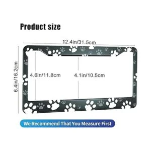 HOSNYE Marco de placa de matrícula con estampado de pata_2