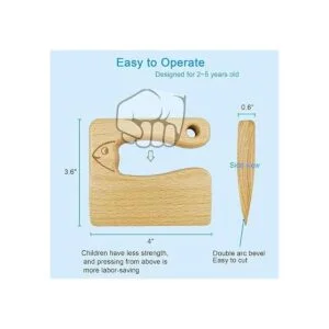 LUOLAO Cuchillo de madera para niños para cocinar y cortar_3