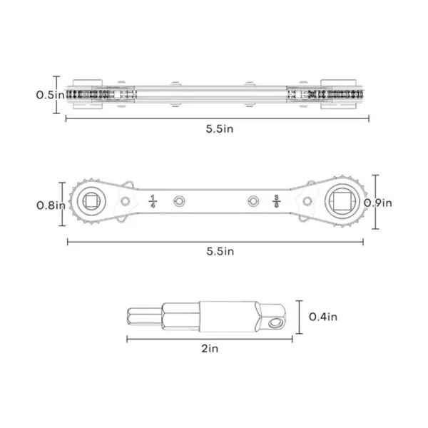 Llave de servicio HVAC llave de trinquete de_7