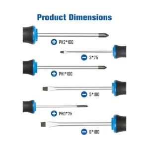 Juego de 6 destornilladores de punta magnética 3 Phillips_2