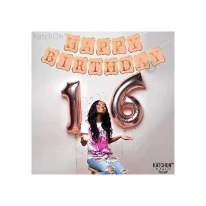 Banner brillante y dorado rosa de feliz cumpleaños_5