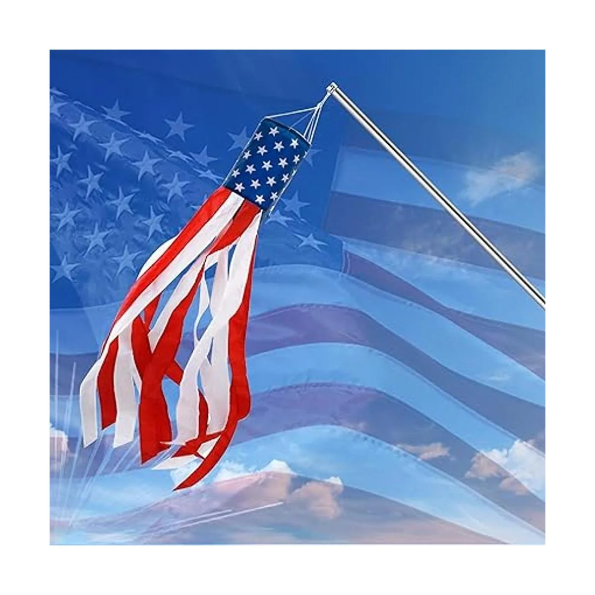 Decoración del 4 de julio juego de 2 calcetines de viento_6