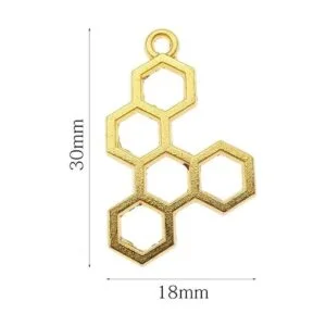 Paquete de 40 colgantes de aleación de metal dorado con_6
