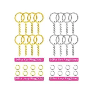 Juego de 200 anillos planos para llavero 50 anillos_2