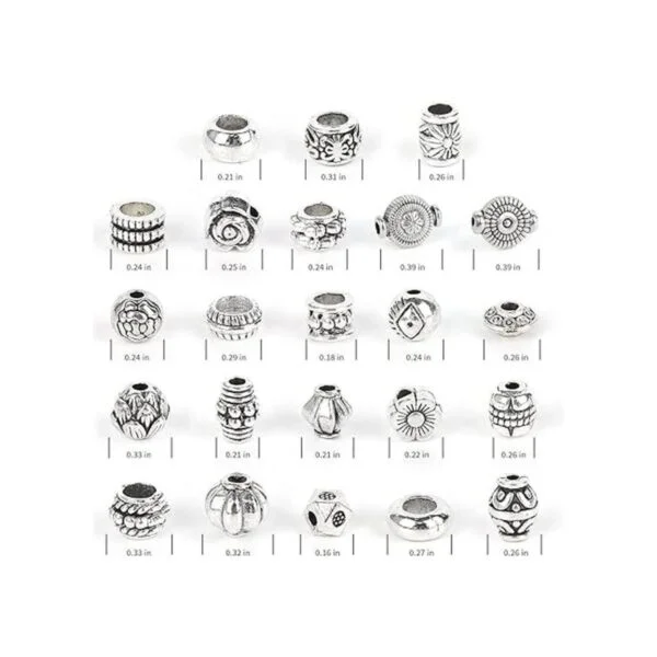 Cuentas espaciadoras de plata de 180 3.53 oz cuentas_2
