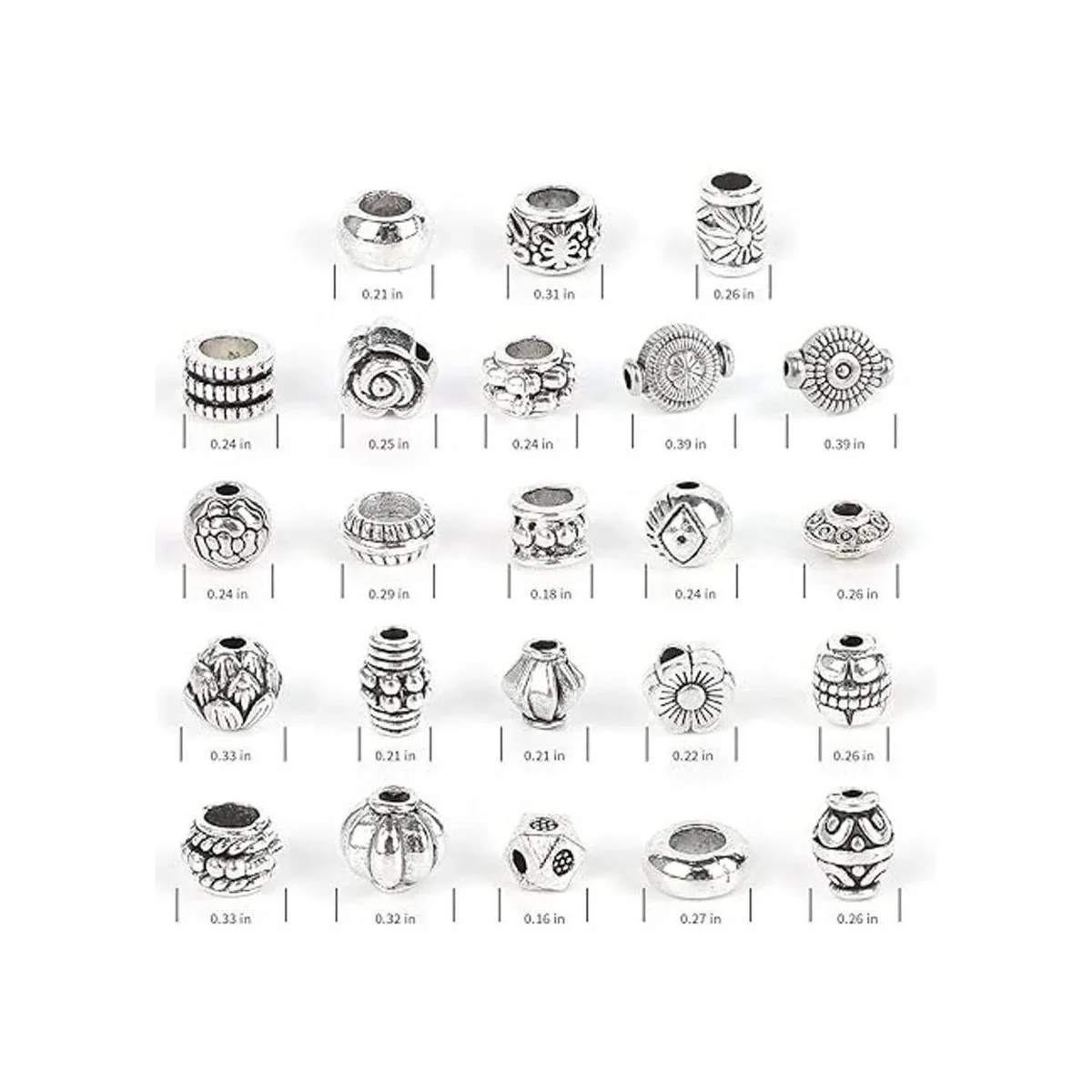 Cuentas espaciadoras de plata de 180 3.53 oz cuentas_2