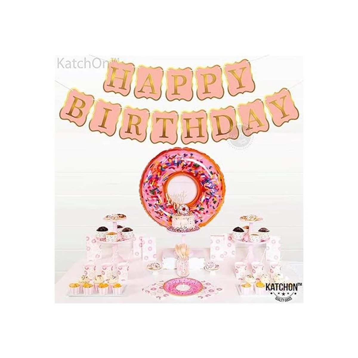 Banner brillante y dorado rosa de feliz cumpleaños_6