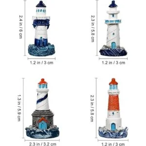balacoo 4 piezas de decoración de faro náutico de resina_7