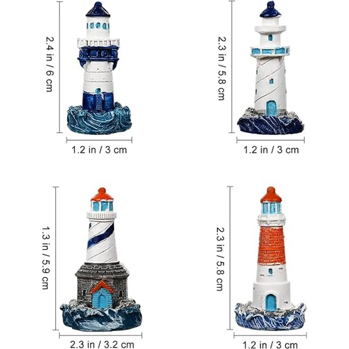 balacoo 4 piezas de decoración de faro náutico de resina_7