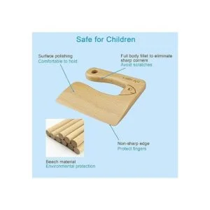 LUOLAO Cuchillo de madera para niños para cocinar y cortar_2