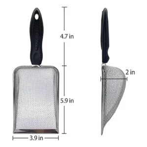 Casidoxi Cuchara de sustrato de arena de reptiles de acero_2