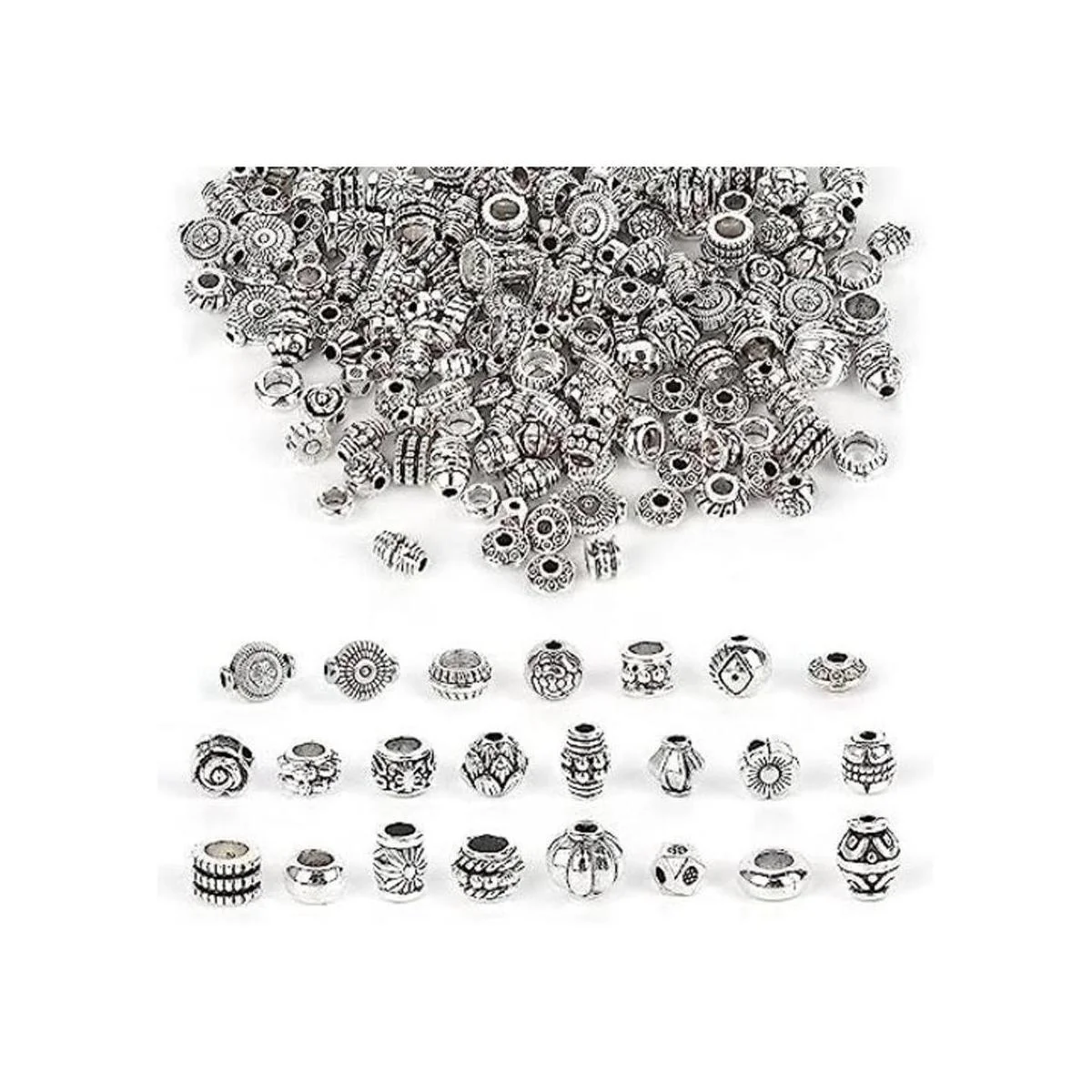 Cuentas espaciadoras de plata de 180 3.53 oz cuentas_1
