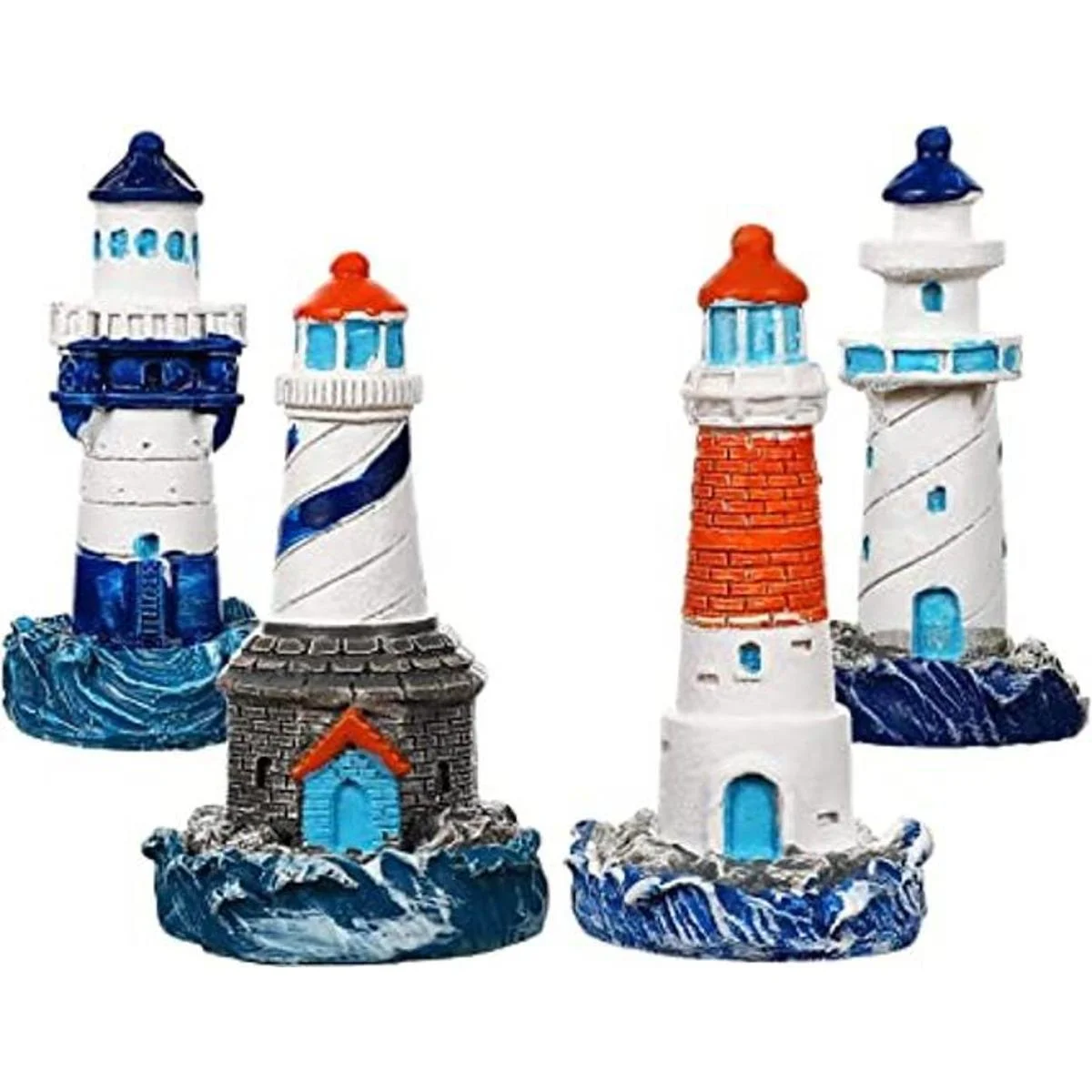 balacoo 4 piezas de decoración de faro náutico de resina_1