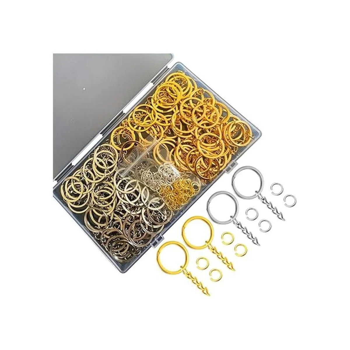 Juego de 200 anillos planos para llavero 50 anillos_6