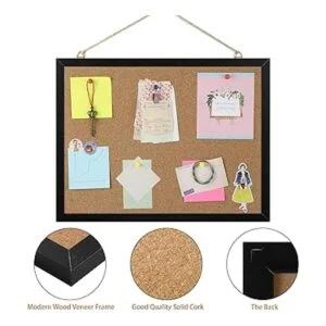 Tablero de anuncios de corcho de 15.7 x 12 pulgadas con_3
