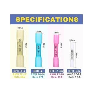 haisstronica 100 conectores de tope termocontraíbles rojos_3