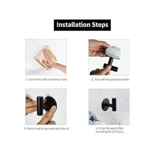 Gancho autoadhesivo para toallas gancho negro mate_5