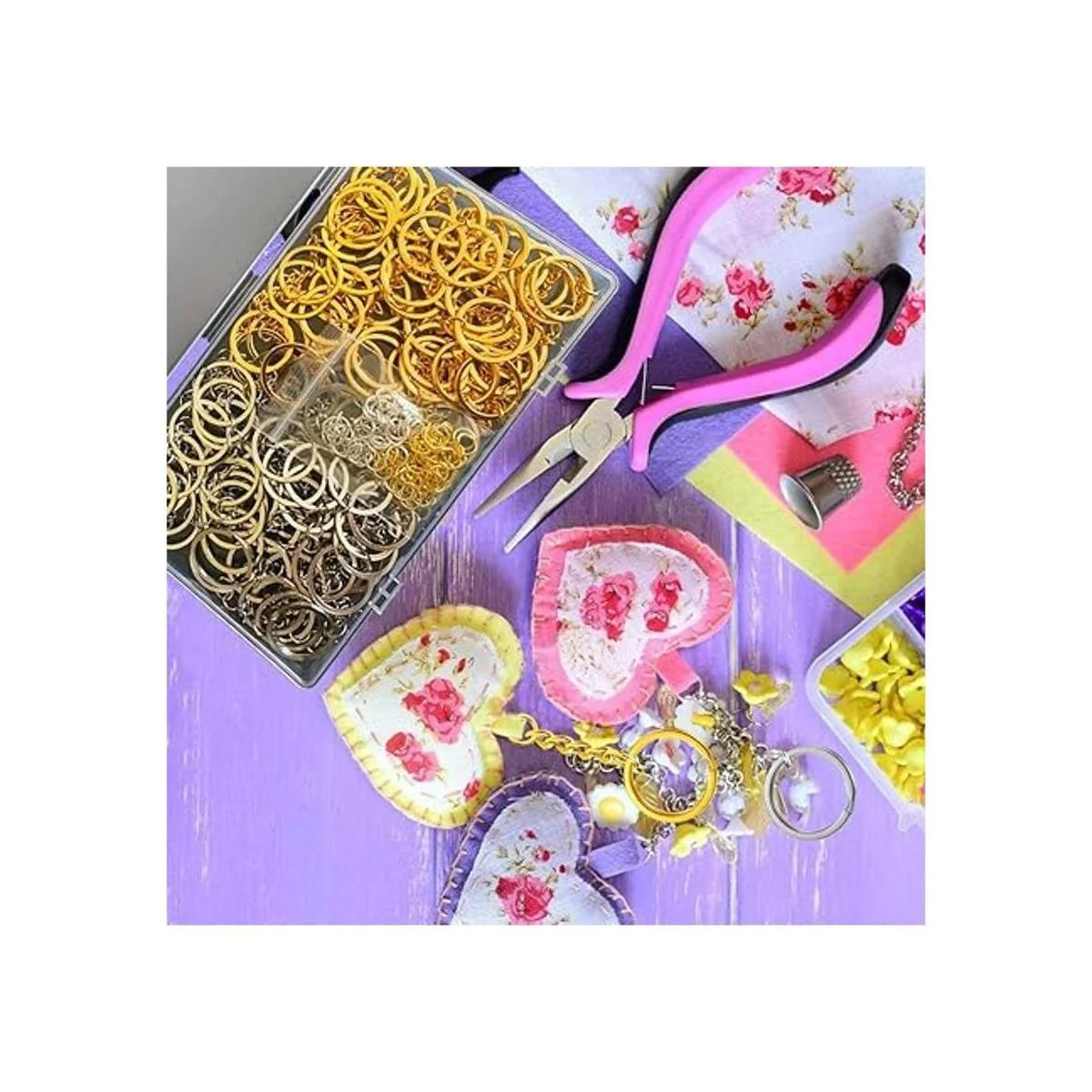 Juego de 200 anillos planos para llavero 50 anillos_4